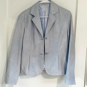 Blue 100% Italian Leather Jacket